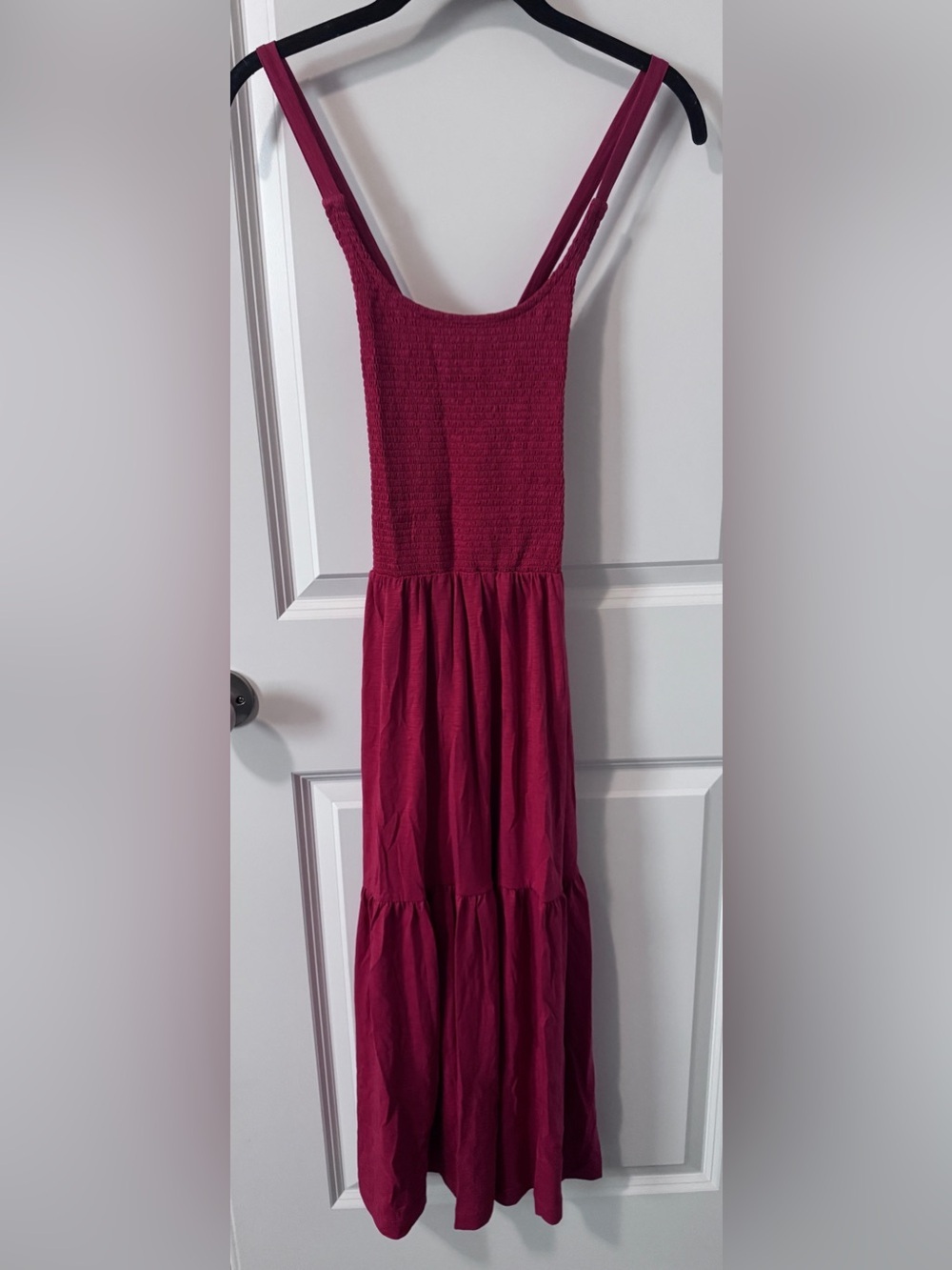 NWT-Nation-Smocked Bodice Maxi Dress in Berry-Small